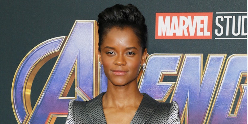 photo of letitia wright on red carpet