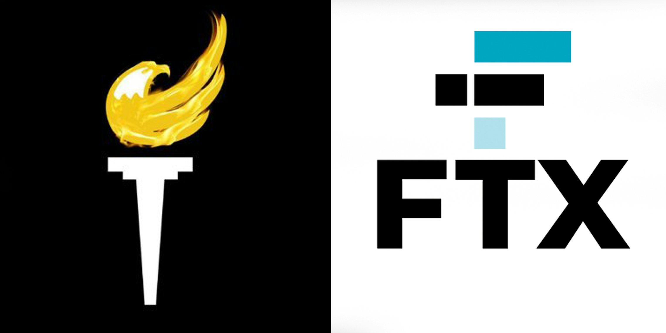 LPN logo on black background (l) FTX logo on white background (r)