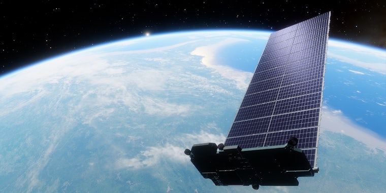 Starlink satellite in Earth orbit
