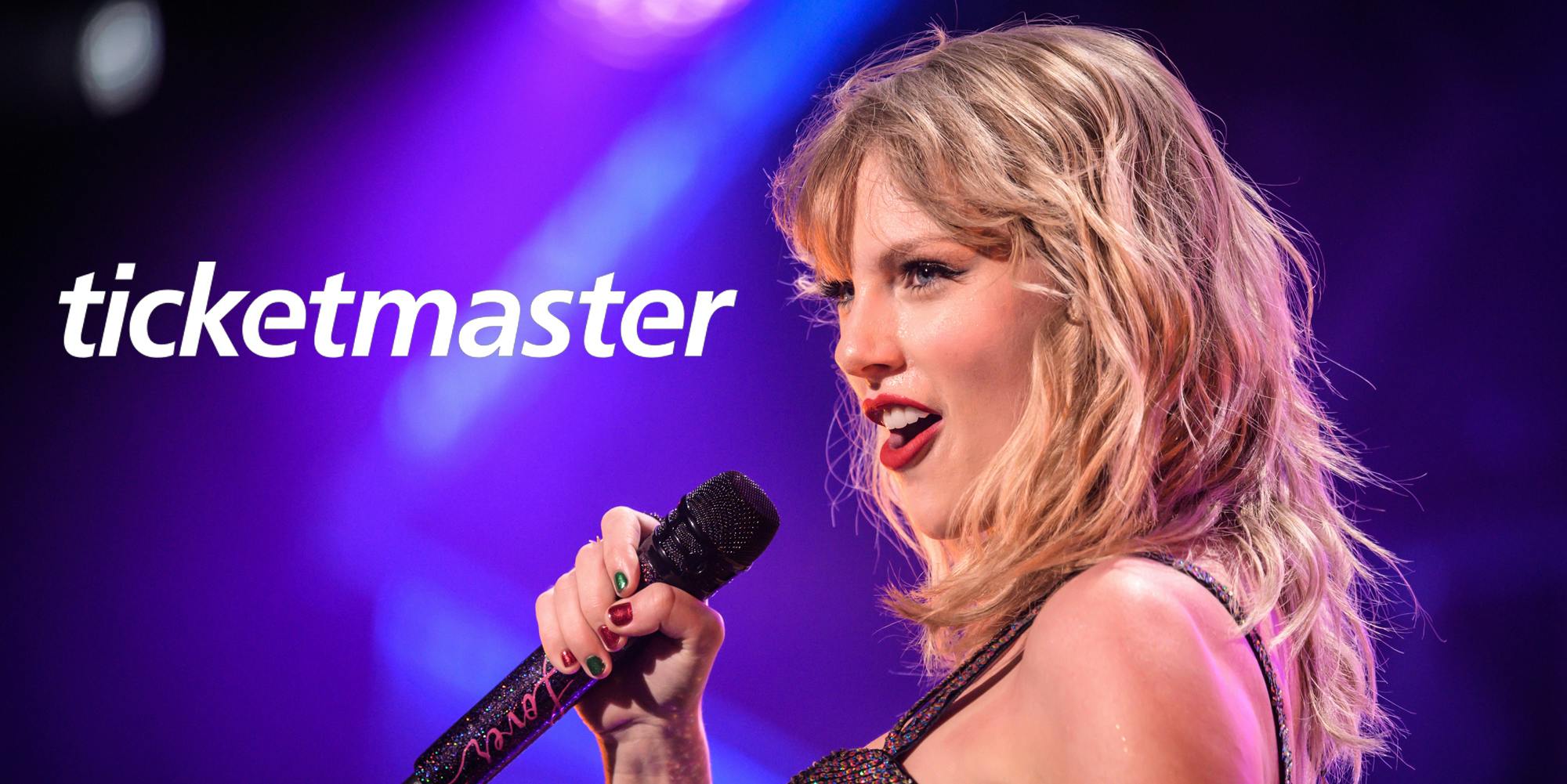 Taylor Swift with TicketMaster logo white