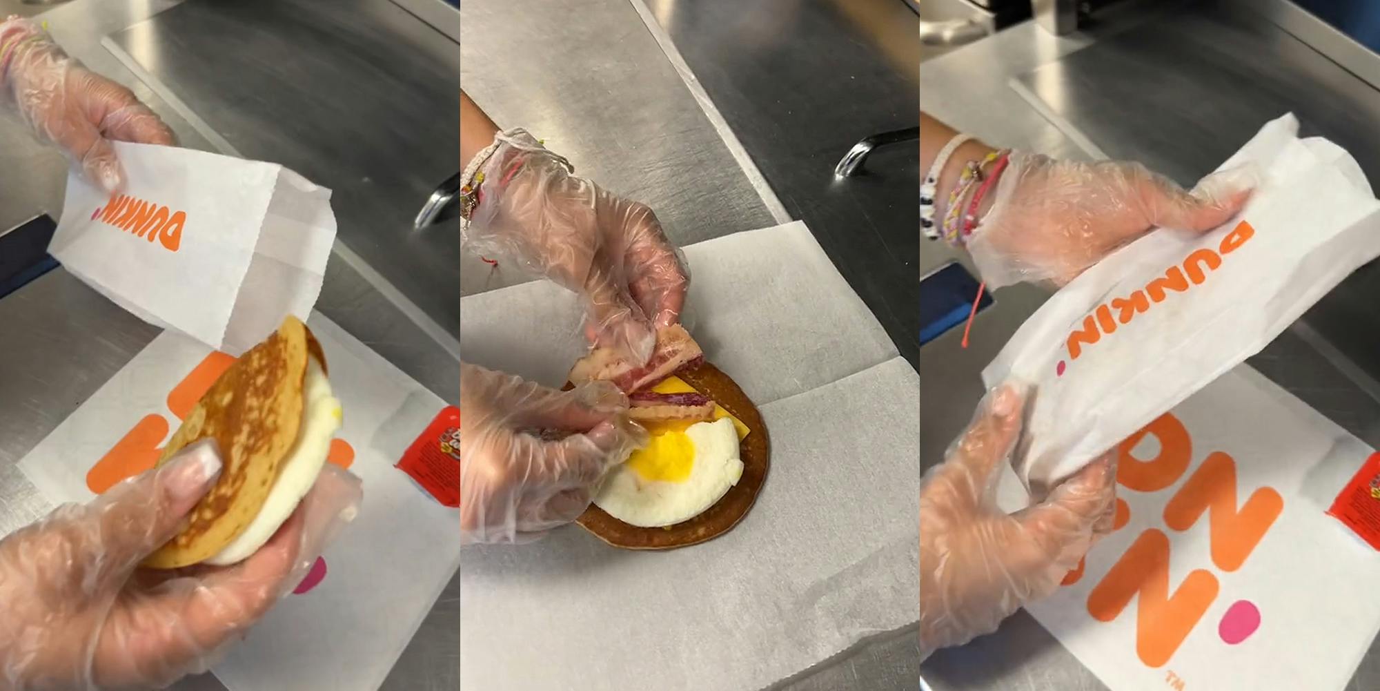 Dunkin' Donuts Workers Show-Off New Pancake Wake-Up Wrap