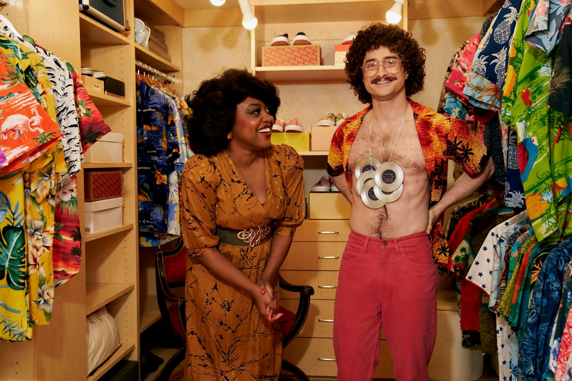 quinta brunson as oprah winfrey (left) and daniel radcliffe as al yankovic (right) in weird the al yankovic story