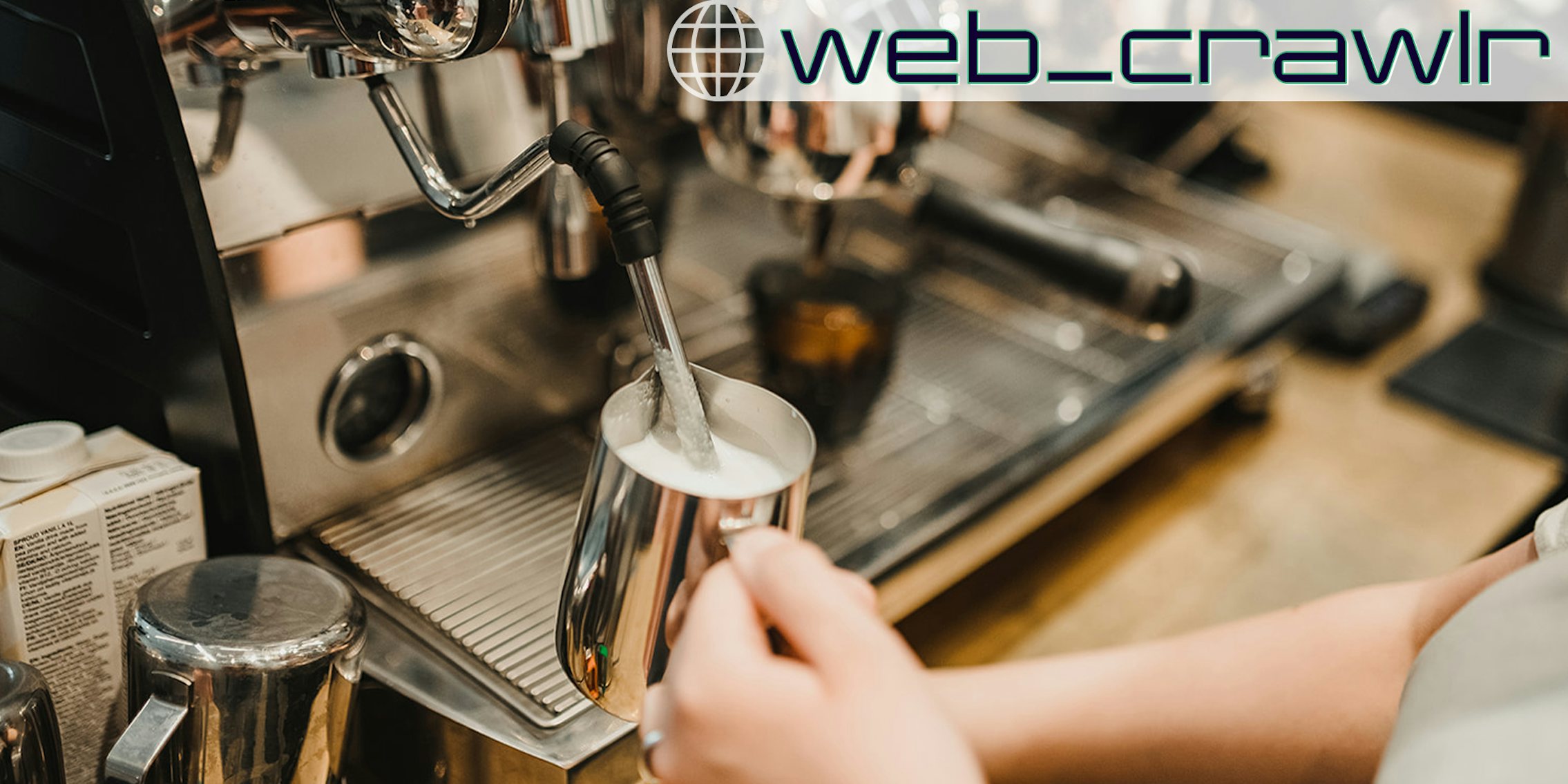 A barista making coffee. The Daily Dot newsletter web_crawlr logo is in the top right corner.