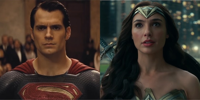 Henry Cavill Superman (l) Gal Gadot Wonder Woman (r)