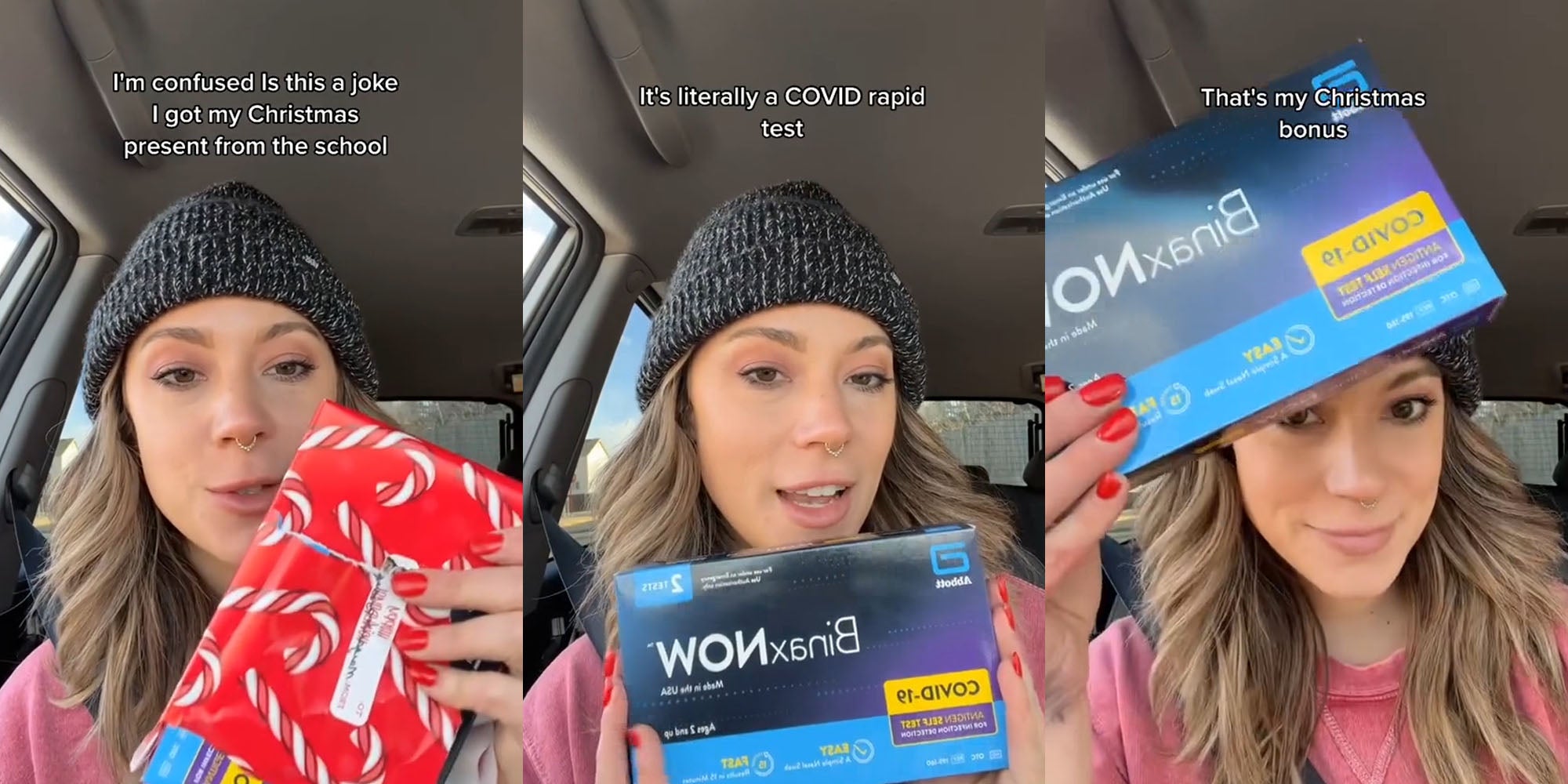 Teacher Receives COVID Rapid Test From School as Holiday Bonus