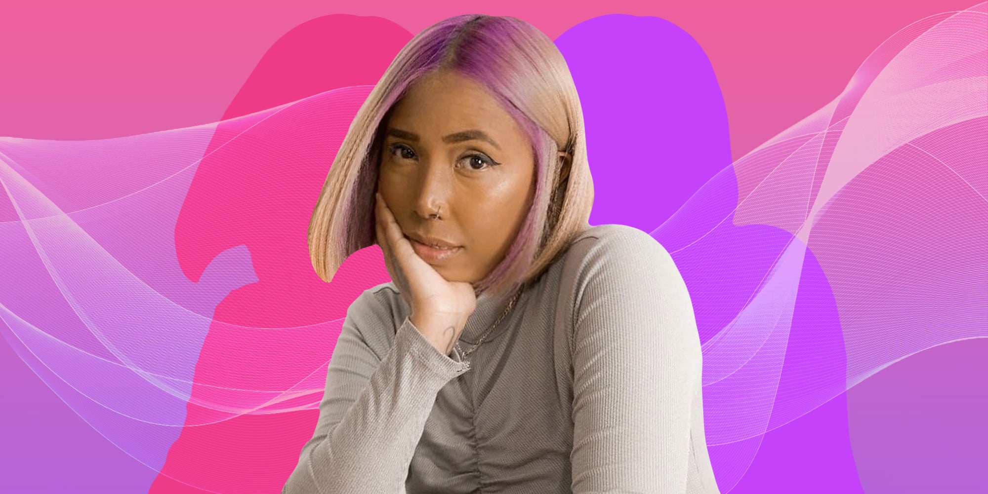 Kei Kodama Passionfruit remix on pink to purple gradient background