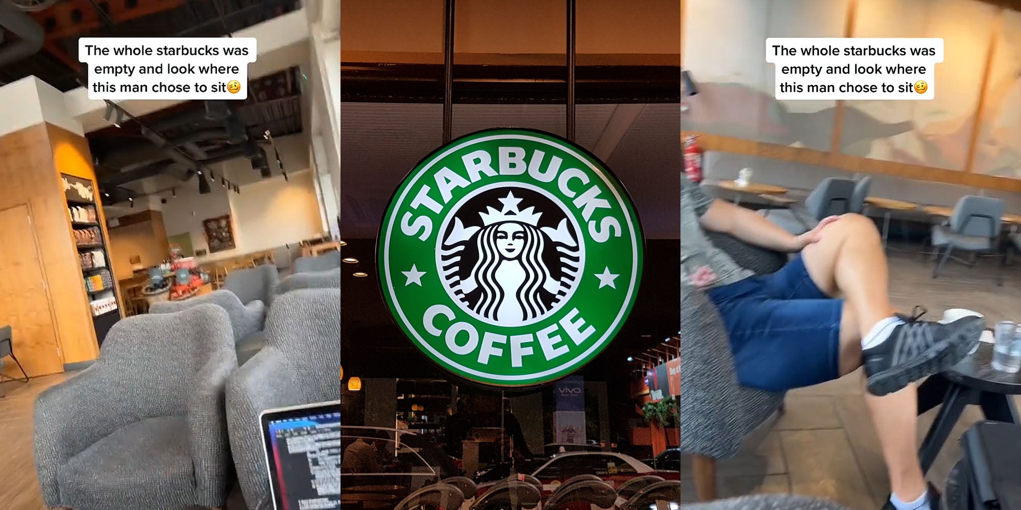 Starbucks Customer Sits Next to Customer When Store is Empty