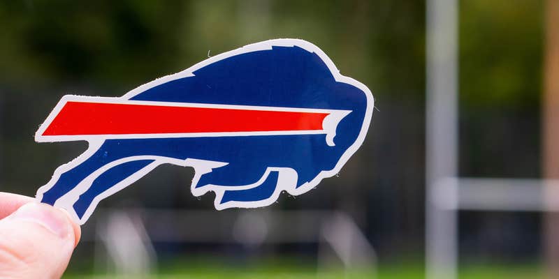 A Buffalo Bills sticker.