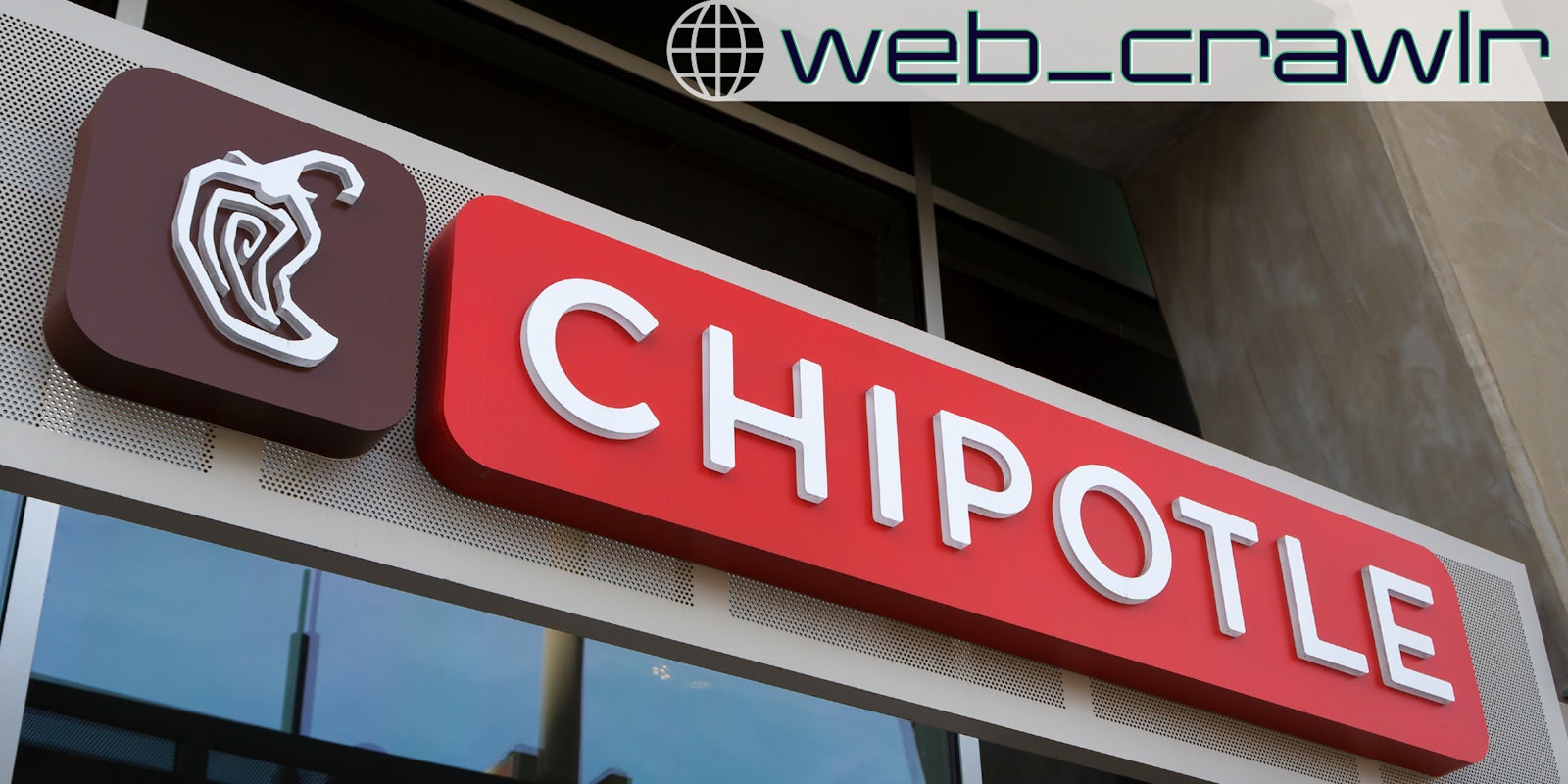 A Chipotle sign. The Daily Dot newsletter web_crawlr logo is in the top right corner.