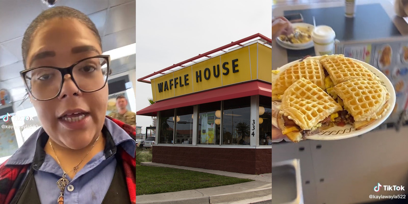 Waffle House worker says she's been making Waffle House sandwich hack all day