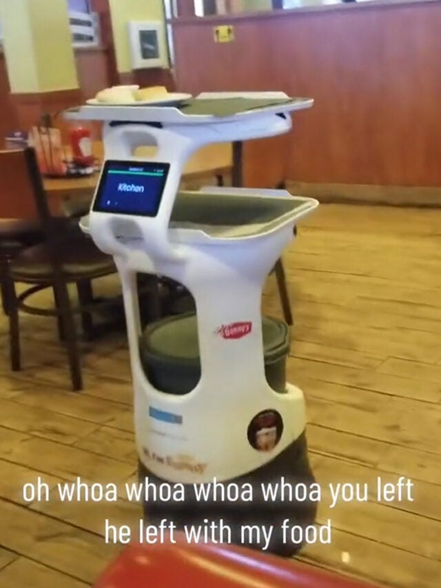 Robot Server at Denny's Scurries Away With Customers' Food