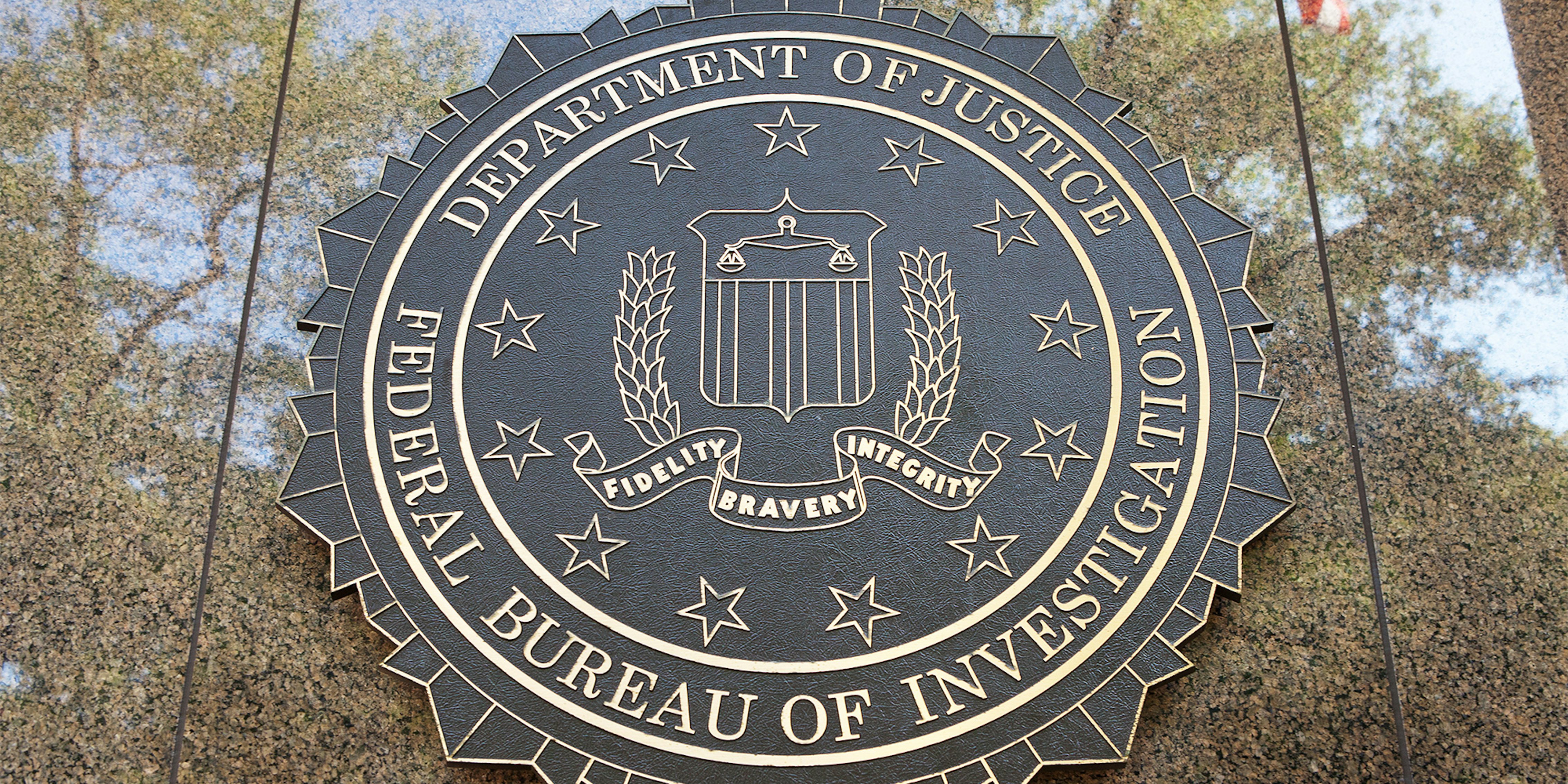 WASHINGTON, DC - SEPTEMBER 10: Federal Bureau of Investigation seal outside the J. Edgar Hoover F.B.I. Building in Washington, DC September 10, 2016.