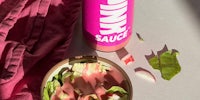 Pink Sauce next to a salad