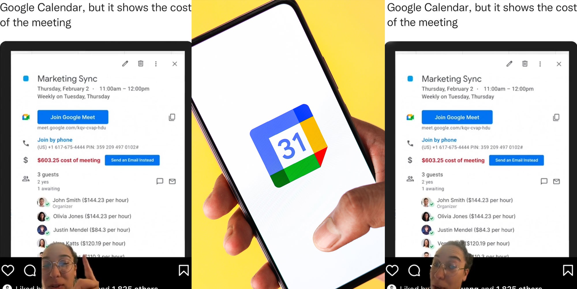 Cost of Meeting Featured on Workers' Google Calendar Invite Cost of Meeting Featured on Workers' Google Calendar Invite