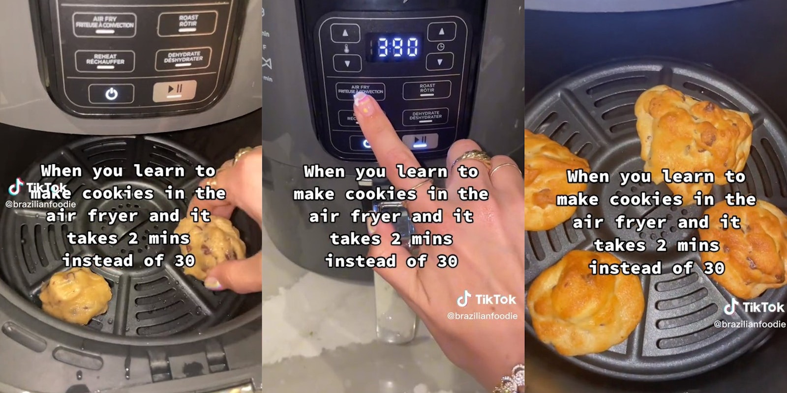 Woman tries making cookies in an air fryer-- TikTokers think it's a fail