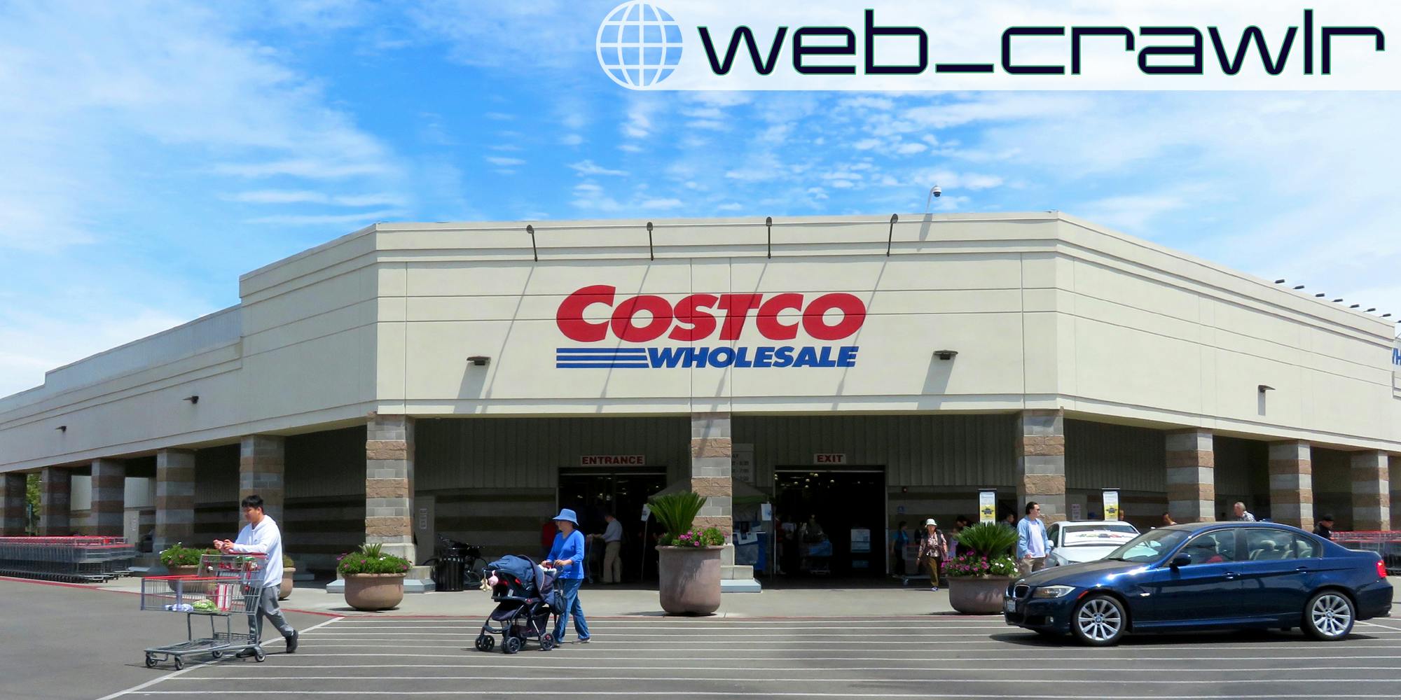 A Costco building. The Daily Dot newsletter web_crawlr logo is in the top right corner.