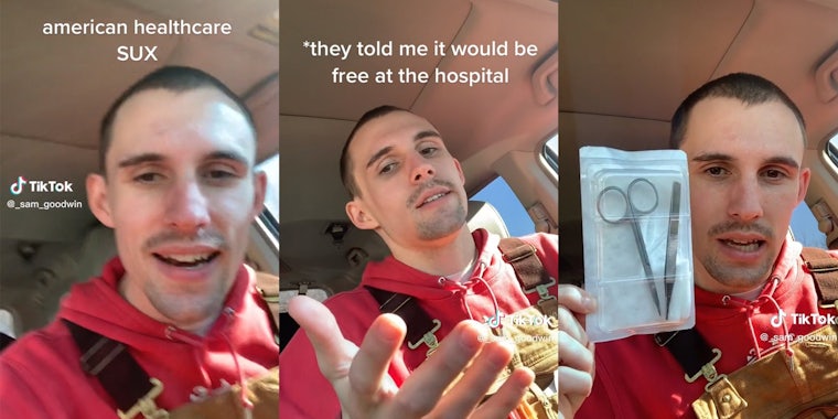 TikToker condemns American Healthcare system, says nurses secretly gave him stitches removal kit for him to do it himself
