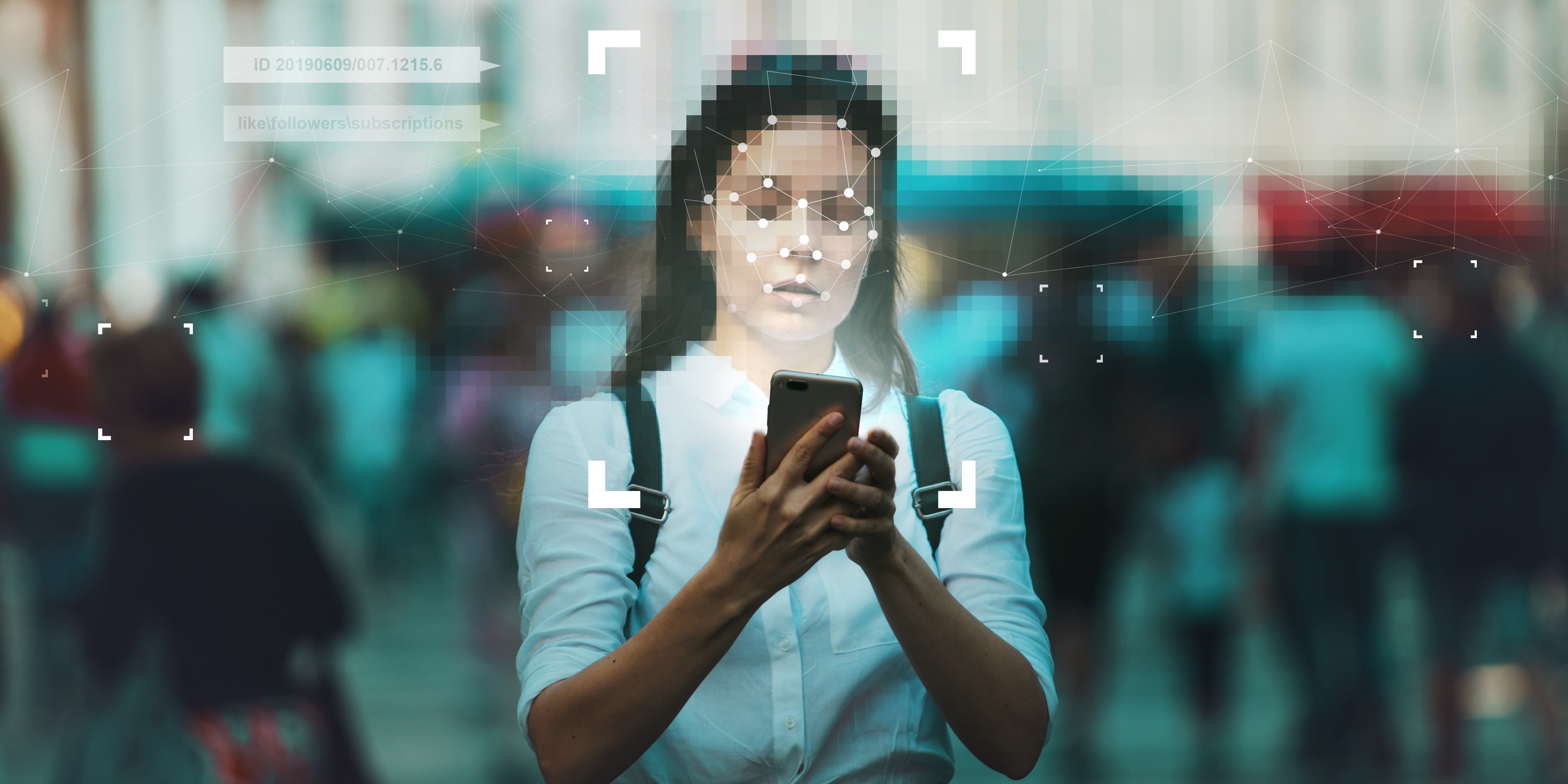 A person having their face scanned.