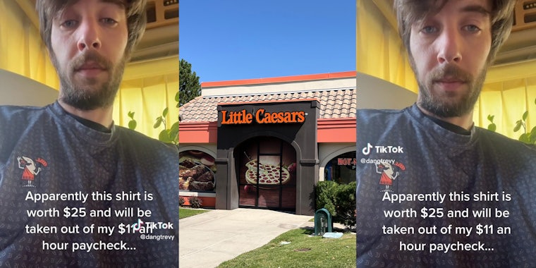 Little Caesars worker says uniform shirt will be taken out of his paycheck