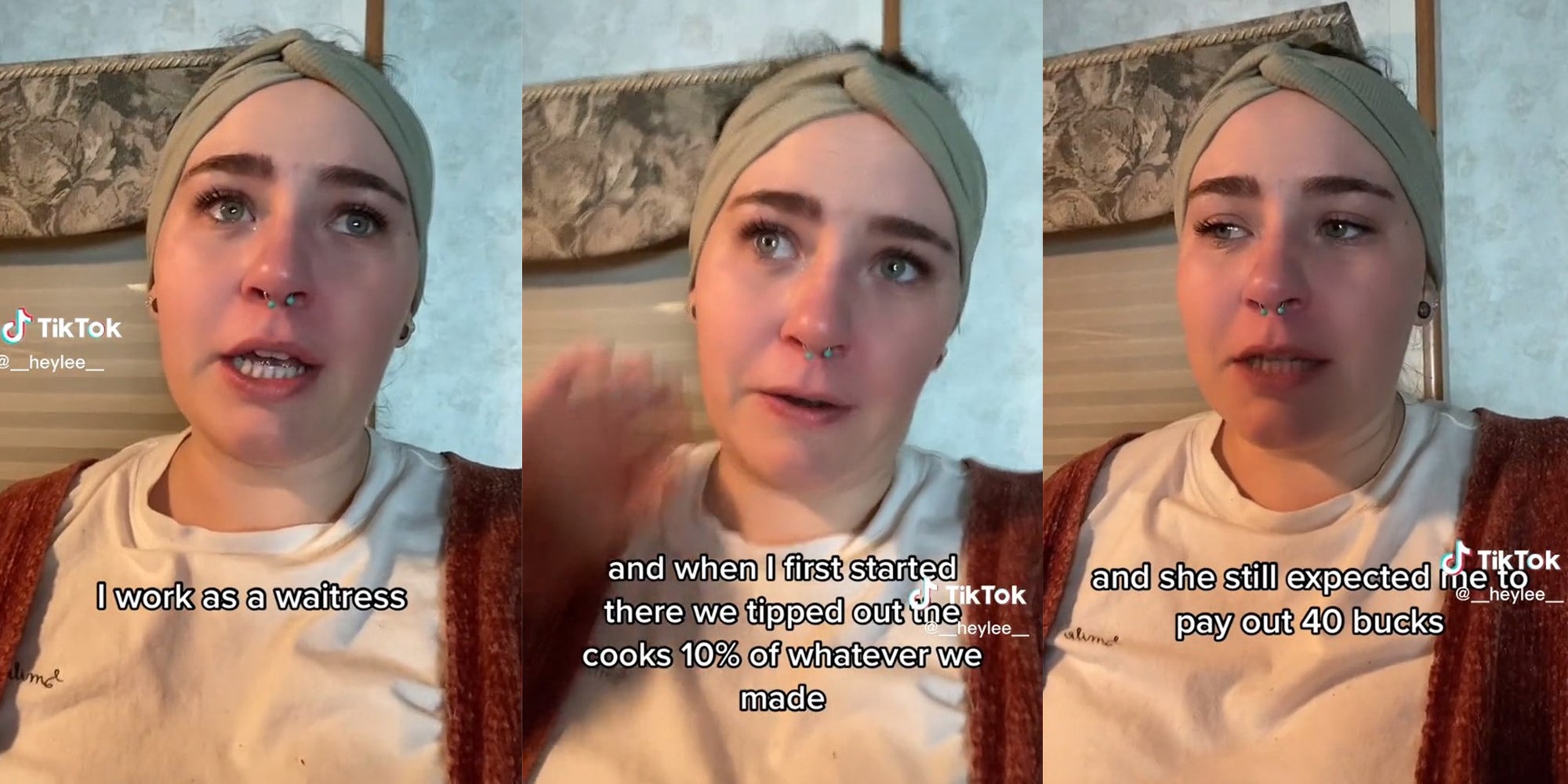 Waitress says she had to tip out the cooks $25 after only working for two hours