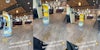 robot server spilling drinks all over floor with caption 