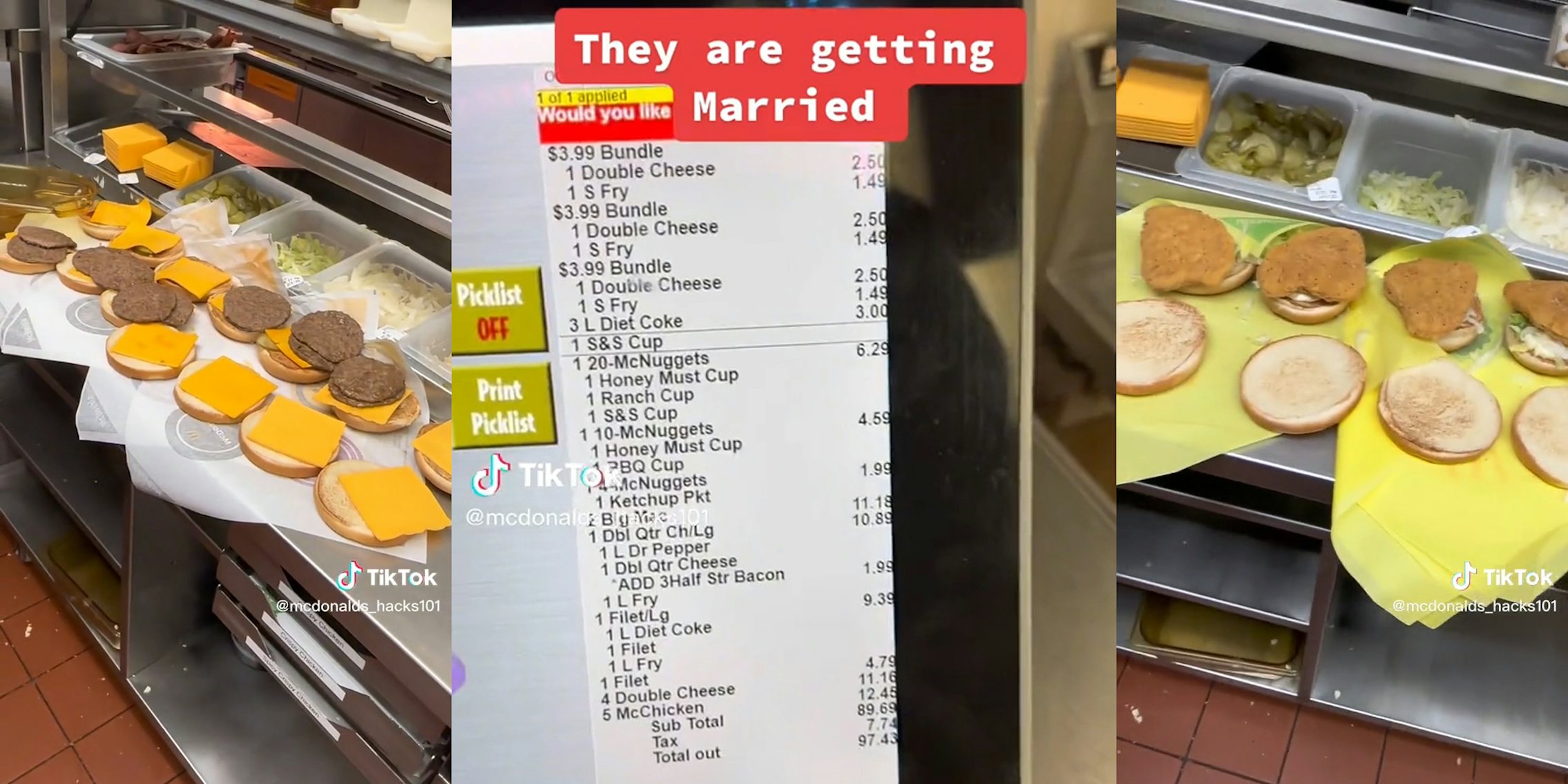 mcdonald's food being made for wedding