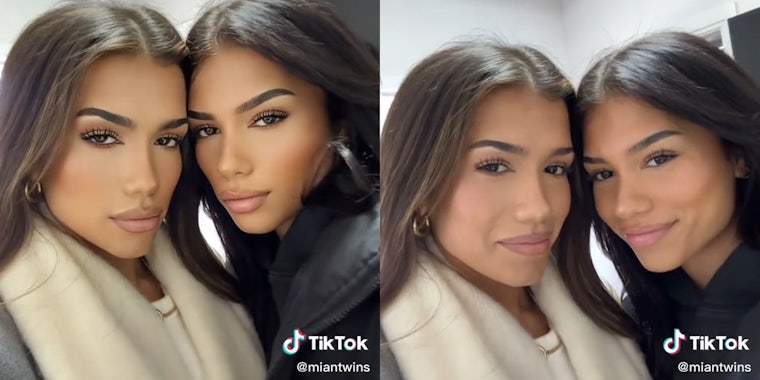young women with tiktok filter