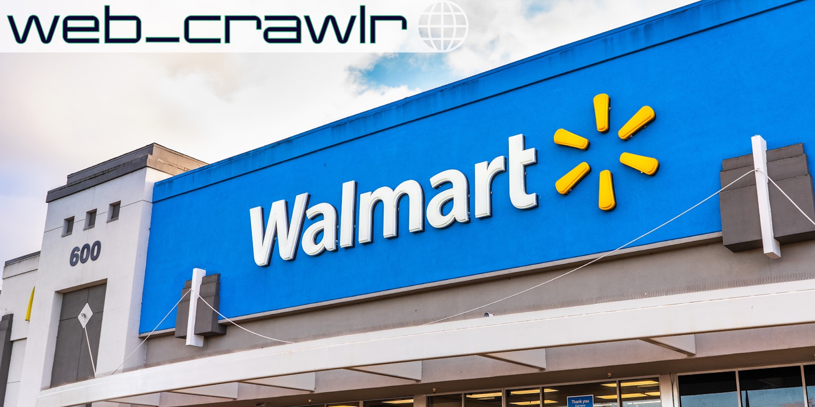 A Walmart store. The Daily Dot newsletter web_crawlr logo is in the top left corner.