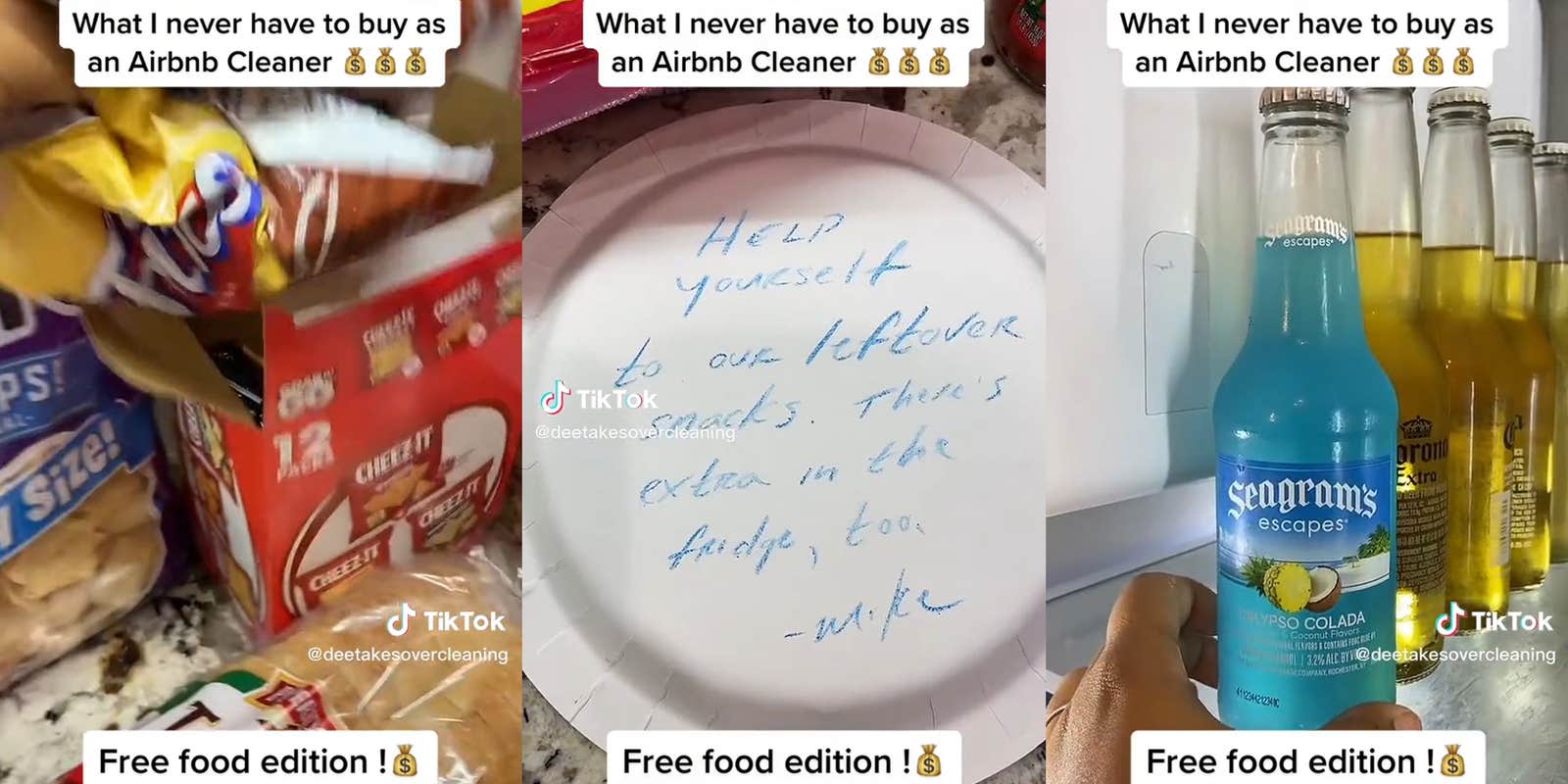 Airbnb Cleaner Shares All the Food She Gets for Free from Guests