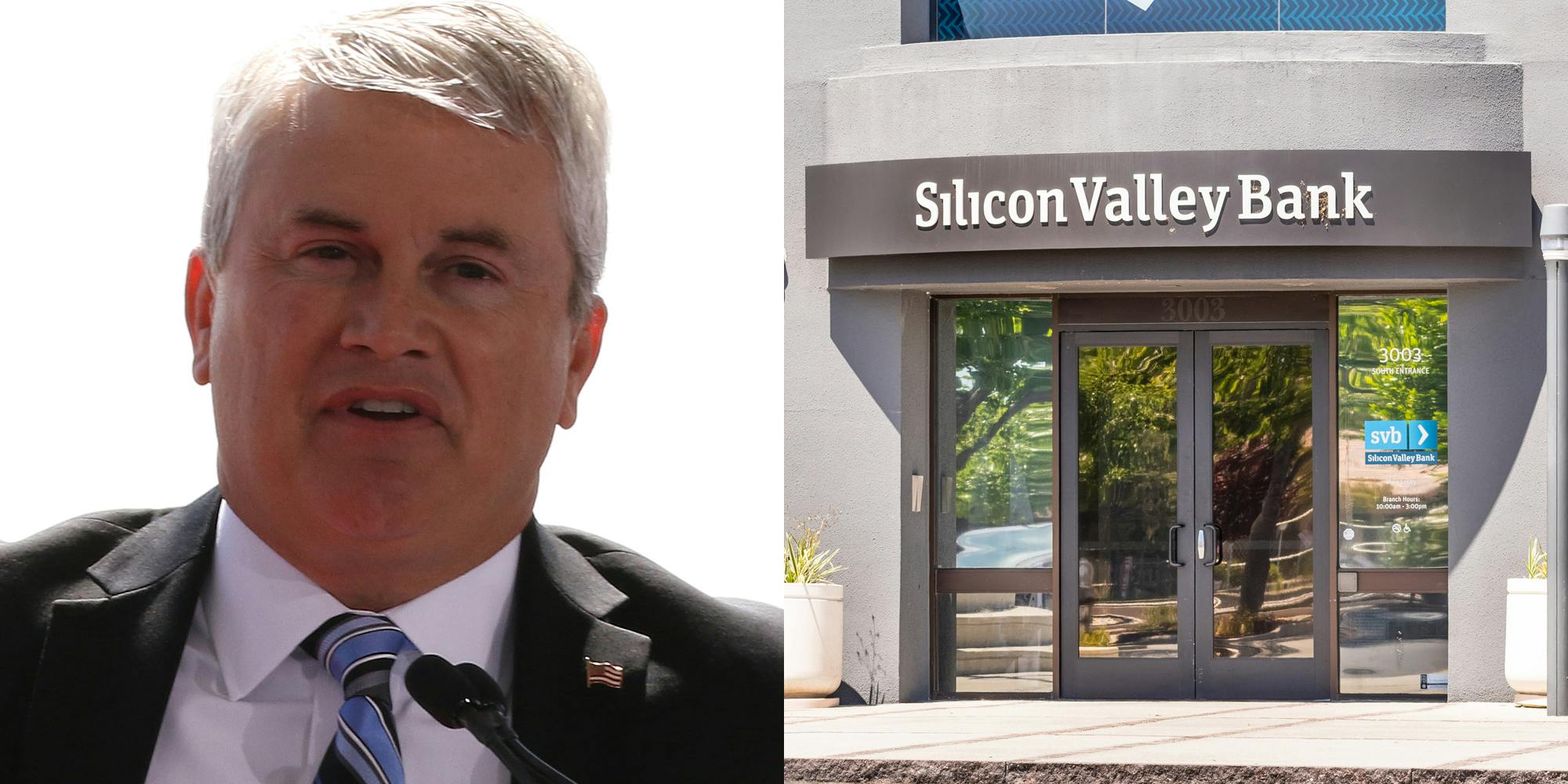 James Comer (l) Silicon Valley bank (r)