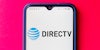 DIRECTV on phone screen in front of pink background