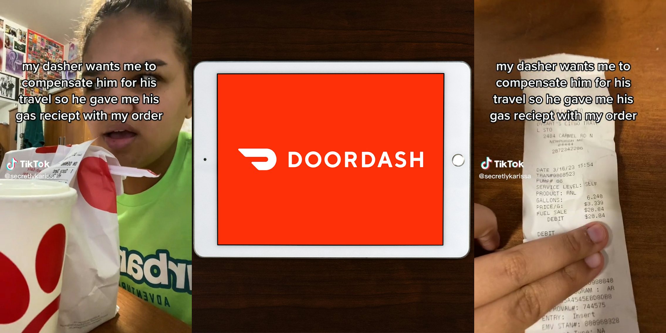 doordash driver wants customer to pay for gas