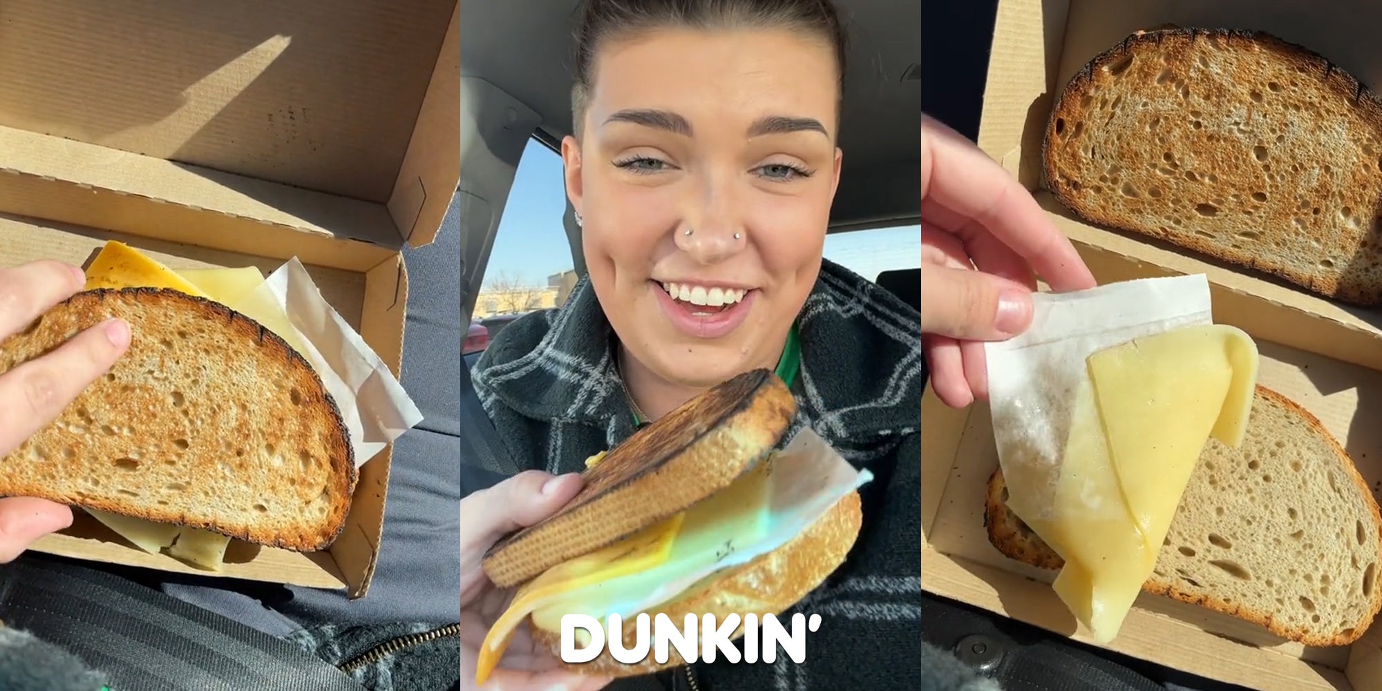 Dunkin' Customer Receives Grilled Cheese With Paper Inside