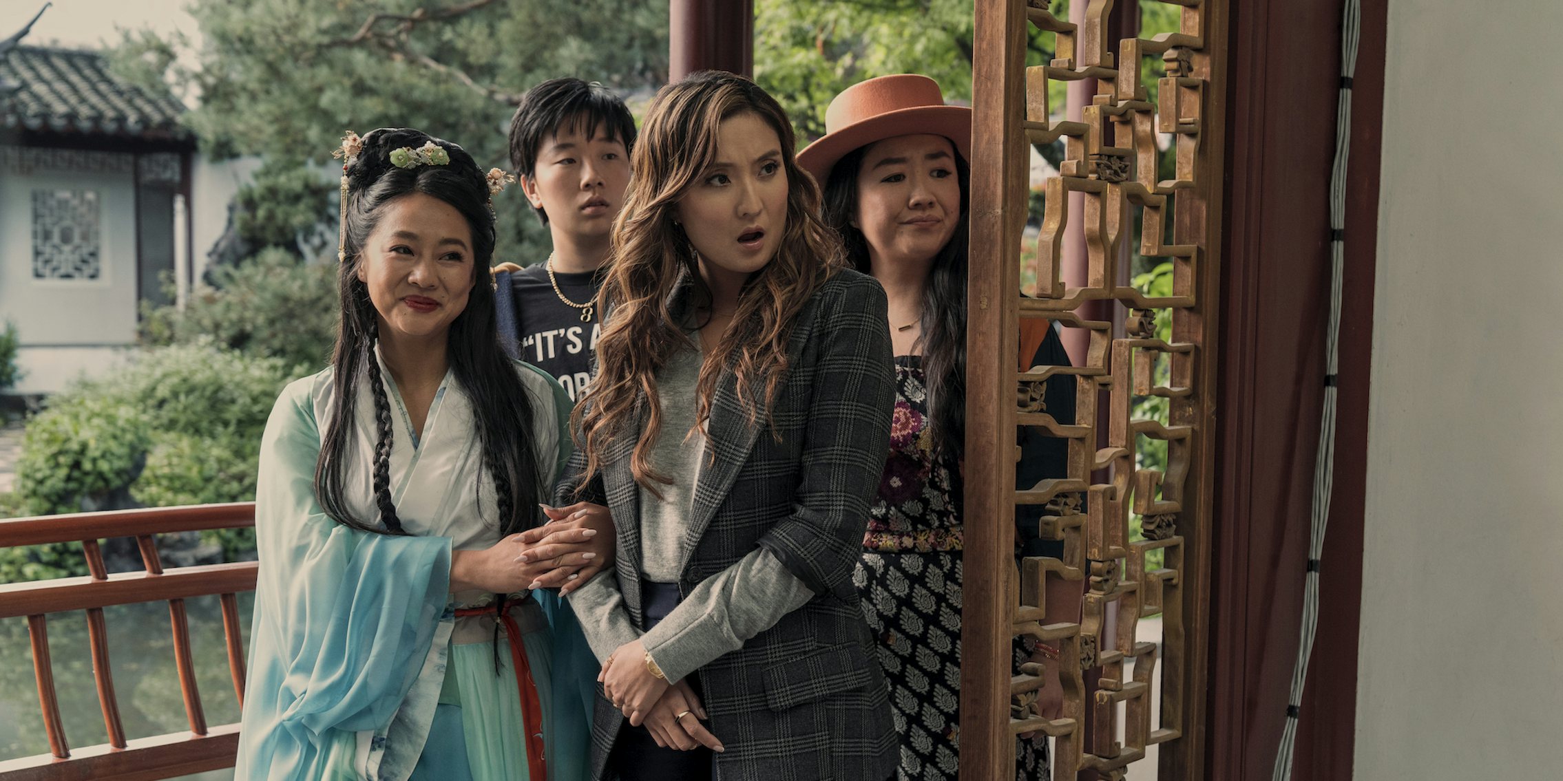 Sabrina Wu, Ashley Park, Sherry Cola, and Stephanie Hsu in JOY RIDE.