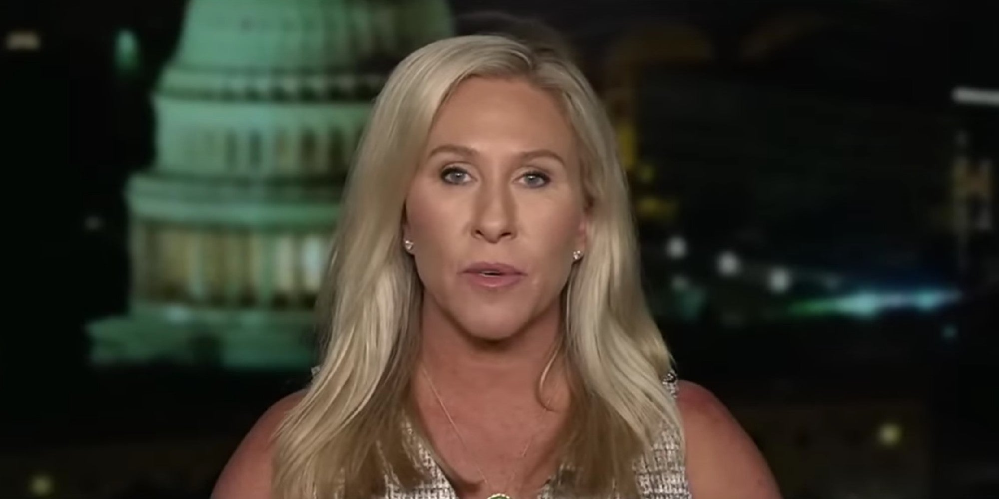 Marjorie Taylor Greene appearing on Fox News