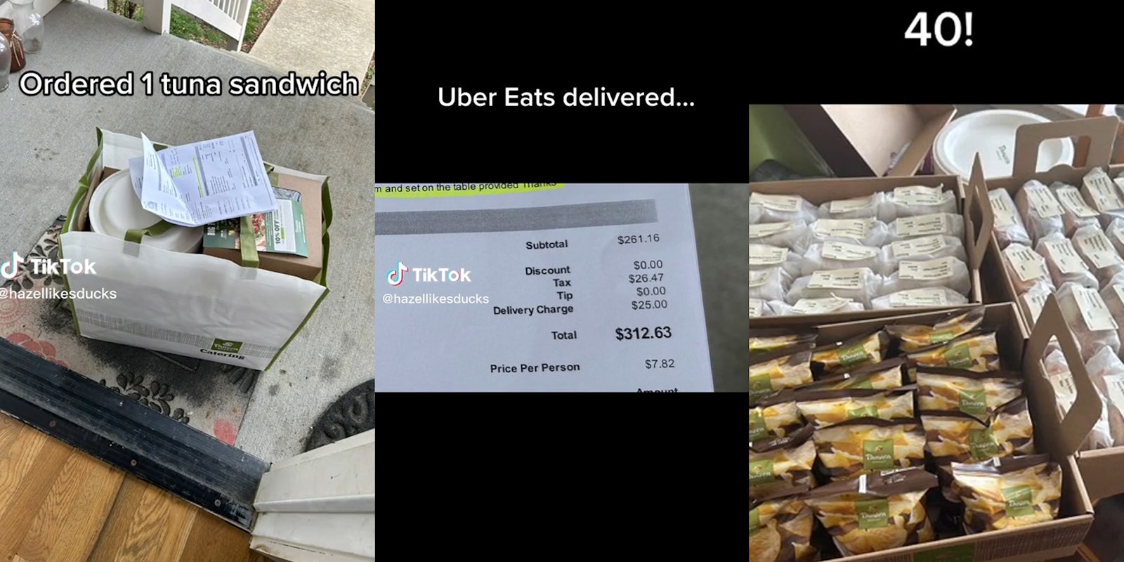 uber eats delivers 40 tuna sandwiches instead of 1