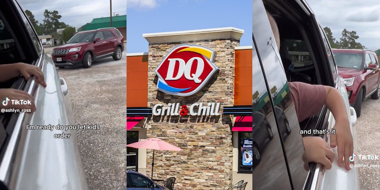 Dairy Queen customer lets her child order at the drive-thru. Not everyone likes the idea