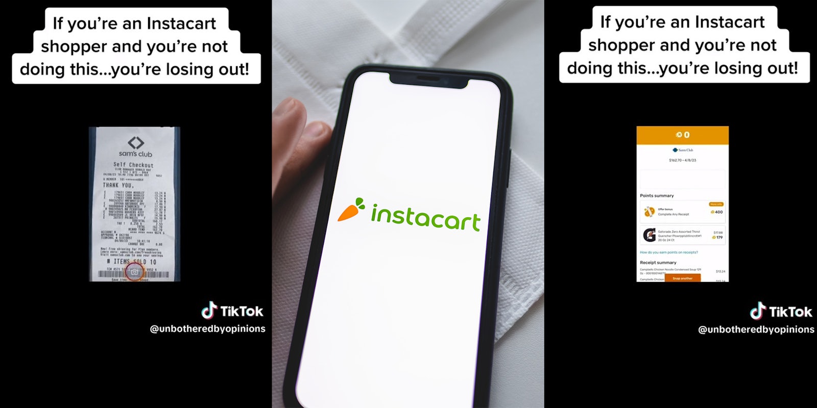 Instacart shopper says she uses receipts from orders for Fetch points in PSA