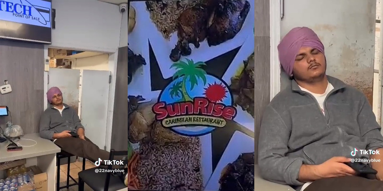 Viewers Defend - Customer catches Sunrise Caribbean Restaurant worker sleeping while on the clock