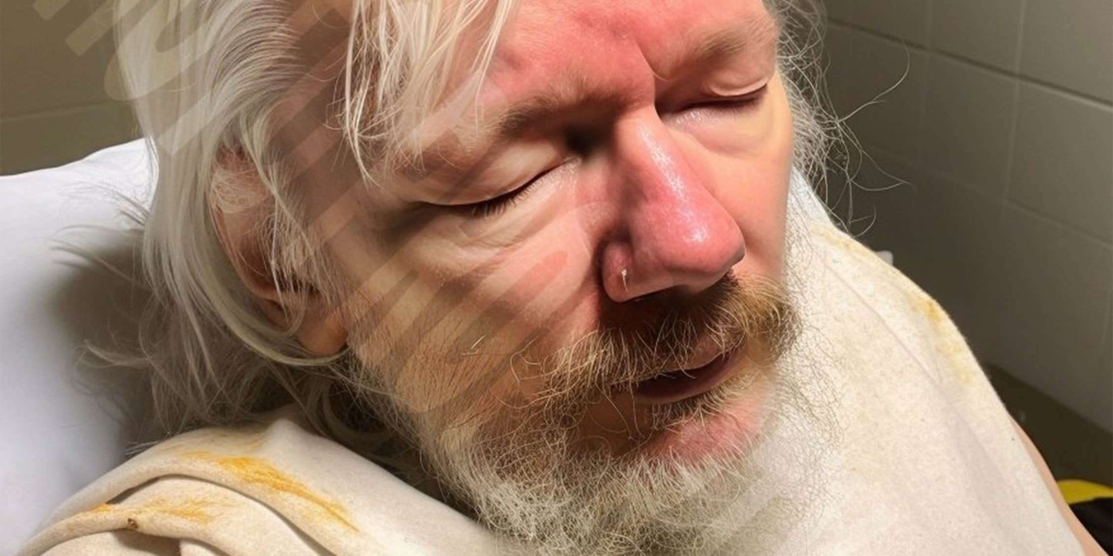 Image Of 'Unwell' Julian Assange In Prison Generated By AI
