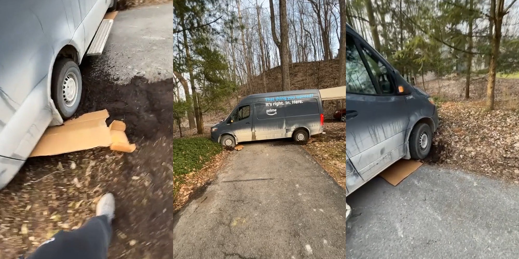 Amazon Driver Gets Vehicle Stuck, Contemplates His Future