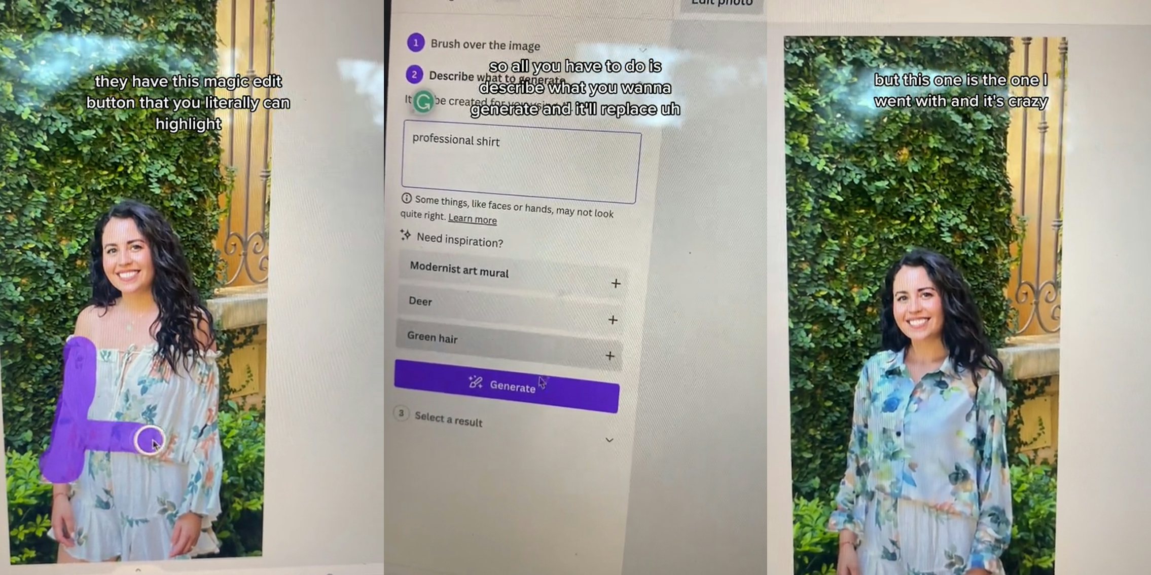 Woman Uses Canva AI To Turn Casual Photo Into Work Headshot