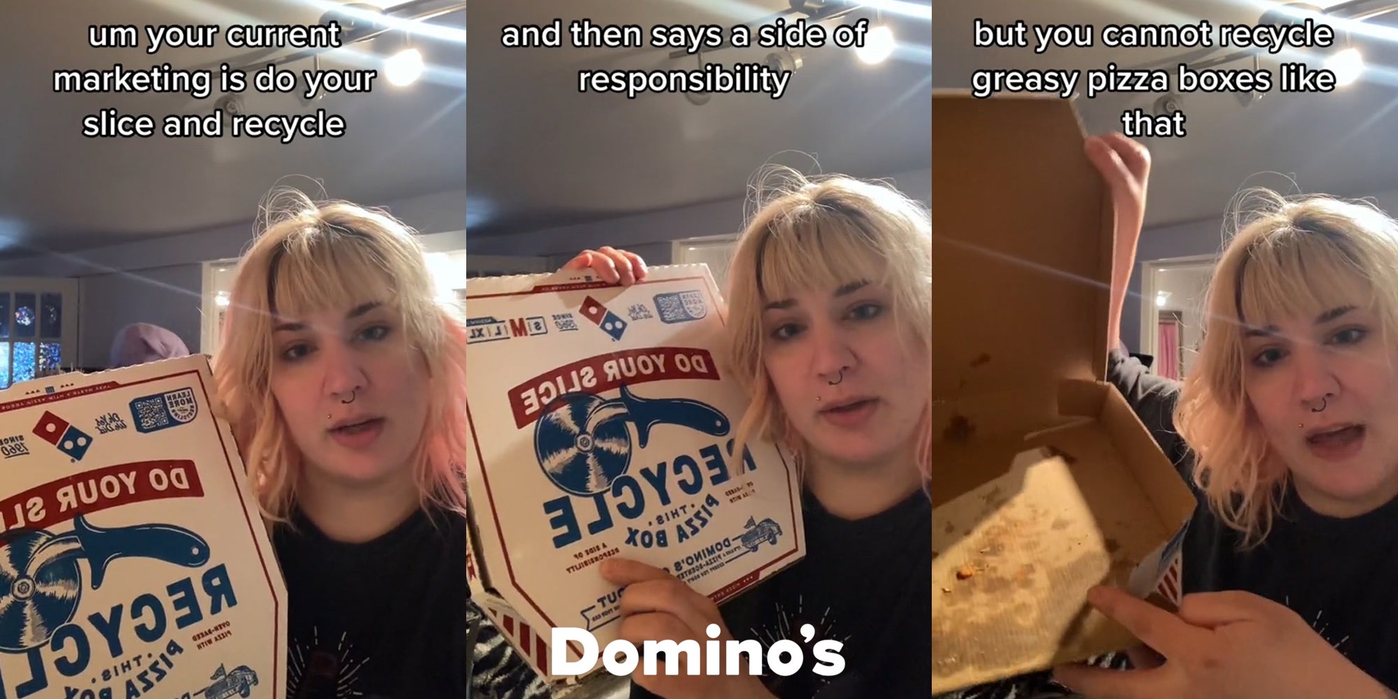 Customer Slams Domino's For Encouraging Recycling Greasy Box