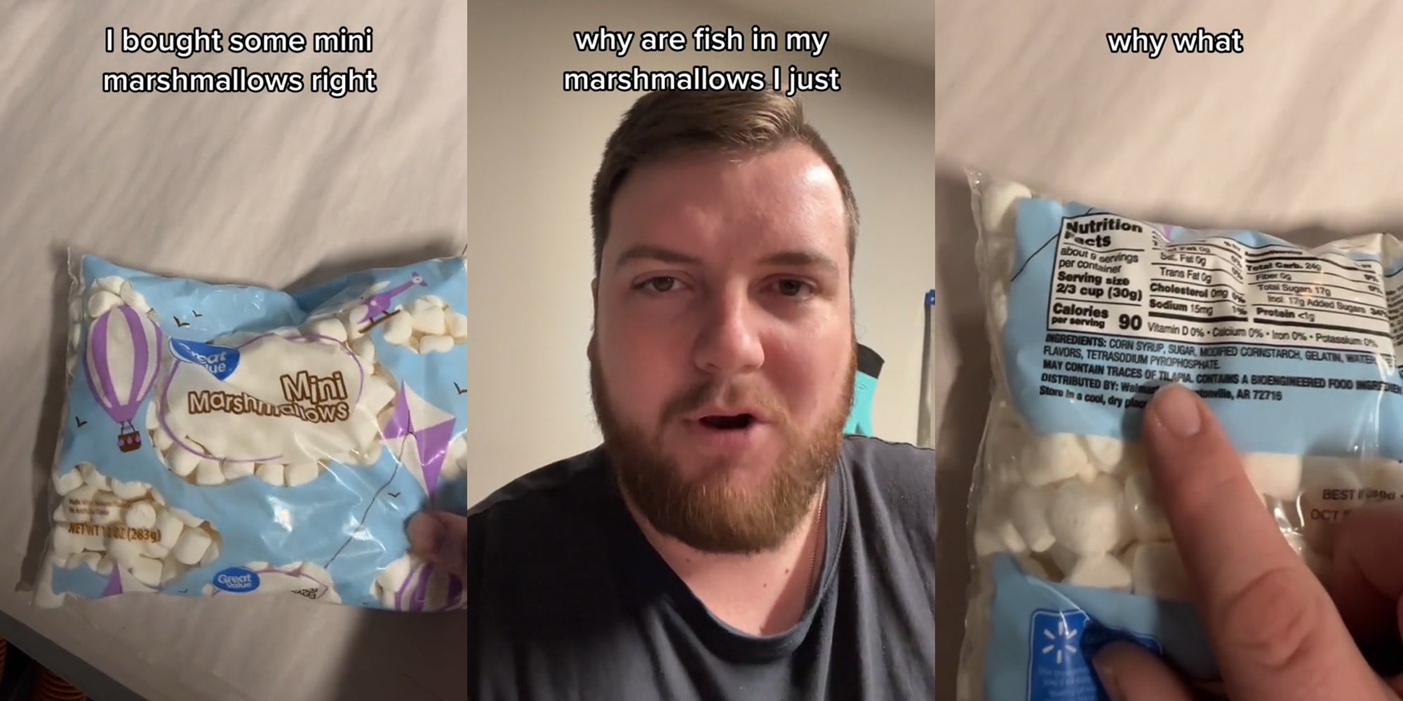 Customer Shows Walmart Marshmallows May Contain Tilapia