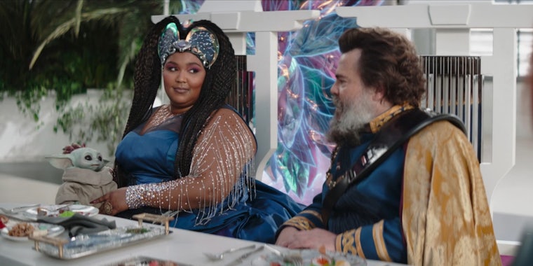 lizzo (left) and jack black (right) in the mandalorian season 3