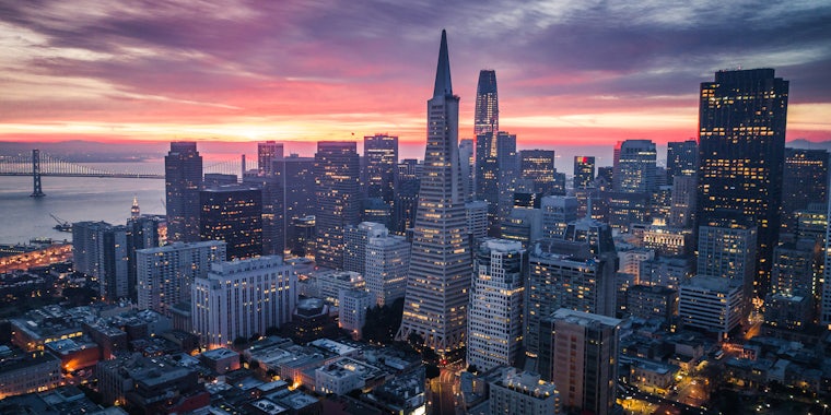 San Francisco skyline with clouds
