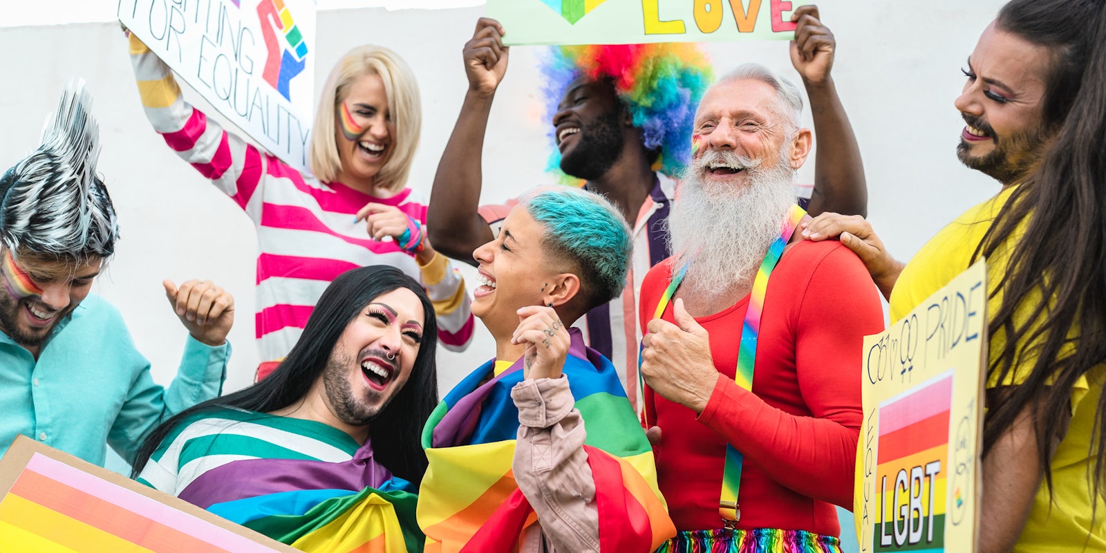 group of people celebrating gay pride event