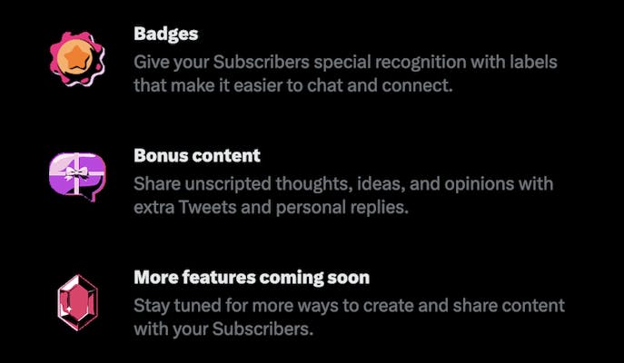 twitter subscription - benefits for subscribers