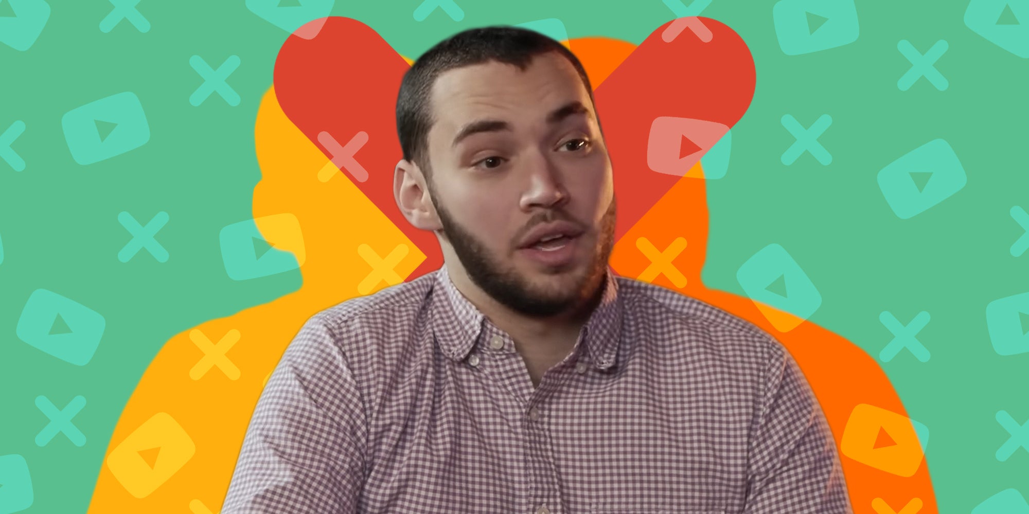 Adin Ross speaking in front of green cross and YouTube icon background Passionfruit Remix