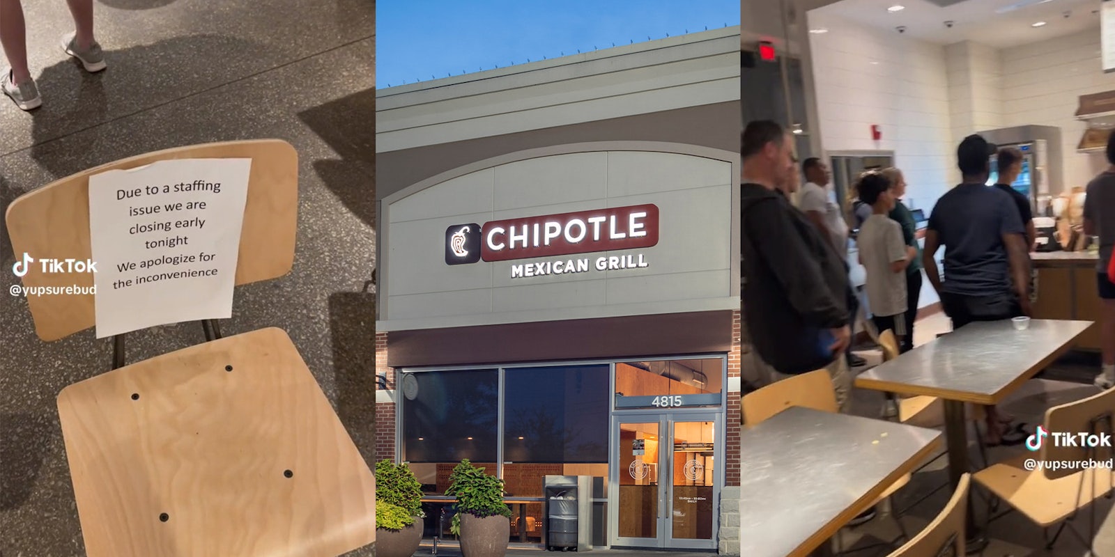 Chipotle tries to close early when they're understaffed. But customers keep coming in